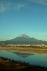 Mount Fuji Seen from a Moving Train